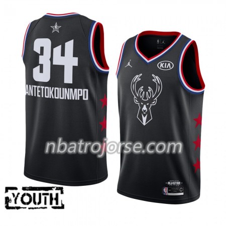 Barn Milwaukee Bucks Tröja Giannis Antetokounmpo 34 2019 All-Star Jordan Brand Svart Swingman Barn Milwaukee Bucks Tröja Giannis Antetokounmpo 34 2019 All-Star Jordan Brand Svart Swingman